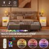 imageYITAHOME Nightstand Set of 2 with Lift Top Night Stand with Charging Station ampamp LED Lights Mobile Bedside Tables with 2 Drawe for Bedroom Living Room