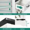 imageYITAHOME Nightstand with Charging Station Farmhouse End Bedside Table with LED Lights Barn Door and Adjustable Storage Shelf Table Wood Rustic Sofa Side Table for Living Room Bedroom 1pcWhite