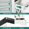 imageYITAHOME Nightstand with Charging Station Farmhouse End Bedside Table with LED Lights Barn Door and Adjustable Storage Shelf Table Wood Rustic Sofa Side Table for Living Room Bedroom 1pcWhite