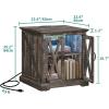 imageYITAHOME Nightstand with Charging Station Farmhouse End Bedside Table with LED Lights Barn Door and Adjustable Storage Shelf Table Wood Rustic Sofa Side Table for Living Room Bedroom 1pcDark Rustic Oak