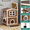 imageYITAHOME Outdoor Cat House Insulated with AllRound Foam Large Outside Feral Cat Shelter Weatherproof Winter Cat House for Multiple Cats BrownBrown