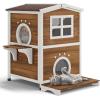 imageYITAHOME Outdoor Cat House Insulated with AllRound Foam Large Outside Feral Cat Shelter Weatherproof Winter Cat House for Multiple Cats BrownBrown
