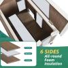 imageYITAHOME Outdoor Cat House Insulated with AllRound Foam Large Outside Feral Cat Shelter Weatherproof Winter Cat House for Multiple Cats BrownBrown