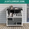 imageYITAHOME Outdoor Cat House Insulated with AllRound Foam Large Outside Feral Cat Shelter Weatherproof Winter Cat House for Multiple Cats BrownGrey