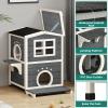 imageYITAHOME Outdoor Cat House Insulated with AllRound Foam Large Outside Feral Cat Shelter Weatherproof Winter Cat House for Multiple Cats BrownGrey