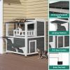 imageYITAHOME Outdoor Cat House Insulated with AllRound Foam Large Outside Feral Cat Shelter Weatherproof Winter Cat House for Multiple Cats BrownGrey