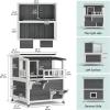 imageYITAHOME Outdoor Cat House Insulated with AllRound Foam Large Outside Feral Cat Shelter Weatherproof Winter Cat House for Multiple Cats BrownGrey