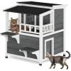imageYITAHOME Outdoor Cat House Insulated with AllRound Foam Large Outside Feral Cat Shelter Weatherproof Winter Cat House for Multiple Cats BrownGrey