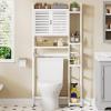 imageYITAHOME Over The Toilet Cabinet for Bathroom Storage Above Toilet Storage with Drawers Side Shelf Tissue Reel Over The Toilet Shelves Space Saver Cabinet for Bathroom Laundry Room Marble WhitePearly White