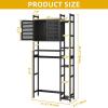 imageYITAHOME Over The Toilet Cabinet for Bathroom Storage Above Toilet Storage with Drawers Side Shelf Tissue Reel Over The Toilet Shelves Space Saver Cabinet for Bathroom Laundry Room Marble WhiteBlack