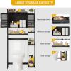 imageYITAHOME Over The Toilet Cabinet for Bathroom Storage Above Toilet Storage with Drawers Side Shelf Tissue Reel Over The Toilet Shelves Space Saver Cabinet for Bathroom Laundry Room Marble WhiteBlack