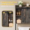 imageYITAHOME Over The Toilet Cabinet for Bathroom Storage Above Toilet Storage with Drawers Side Shelf Tissue Reel Over The Toilet Shelves Space Saver Cabinet for Bathroom Laundry Room Marble WhiteDark Rustic Oak
