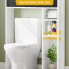 imageYITAHOME Over The Toilet Cabinet for Bathroom Storage Above Toilet Storage with Drawers Side Shelf Tissue Reel Over The Toilet Shelves Space Saver Cabinet for Bathroom Laundry Room Marble WhiteMarble White