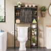 imageYITAHOME Over The Toilet Cabinet for Bathroom Storage Above Toilet Storage with Drawers Side Shelf Tissue Reel Over The Toilet Shelves Space Saver Cabinet for Bathroom Laundry Room Marble WhiteDark Rustic Oak
