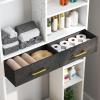 imageYITAHOME Over The Toilet Cabinet for Bathroom Storage Above Toilet Storage with Drawers Side Shelf Tissue Reel Over The Toilet Shelves Space Saver Cabinet for Bathroom Laundry Room Marble WhiteMarble White