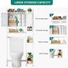 imageYITAHOME Over The Toilet Cabinet for Bathroom Storage Above Toilet Storage with Drawers Side Shelf Tissue Reel Over The Toilet Shelves Space Saver Cabinet for Bathroom Laundry Room Marble WhitePearly White