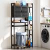 imageYITAHOME Over The Toilet Cabinet for Bathroom Storage Above Toilet Storage with Drawers Side Shelf Tissue Reel Over The Toilet Shelves Space Saver Cabinet for Bathroom Laundry Room Marble WhiteBlack