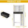 imageYITAHOME Over The Toilet Cabinet for Bathroom Storage Above Toilet Storage with Drawers Side Shelf Tissue Reel Over The Toilet Shelves Space Saver Cabinet for Bathroom Laundry Room Marble WhiteMarble White