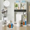 imageYITAHOME Over The Toilet Cabinet for Bathroom Storage Above Toilet Storage with Drawers Side Shelf Tissue Reel Over The Toilet Shelves Space Saver Cabinet for Bathroom Laundry Room Marble WhiteMarble White