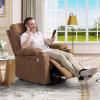 imageYITAHOME Power Lift Recliner Chair Modern Fabric Recliner Chair with Massage and Heat Spacious Seat USB Ports Cup Holders Remote Control Suitable for Living Room Dark Grey2Brown