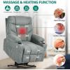 imageYITAHOME Power Lift Recliner Chair Modern Fabric Recliner Chair with Massage and Heat Spacious Seat USB Ports Cup Holders Remote Control Suitable for Living Room Dark Grey2Grey