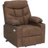imageYITAHOME Power Lift Recliner Chair Modern Fabric Recliner Chair with Massage and Heat Spacious Seat USB Ports Cup Holders Remote Control Suitable for Living Room Dark Grey2Brown