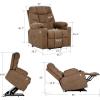 imageYITAHOME Power Lift Recliner Chair Modern Fabric Recliner Chair with Massage and Heat Spacious Seat USB Ports Cup Holders Remote Control Suitable for Living Room Dark Grey2Brown