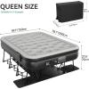 imageYITAHOME Queen Air Mattress with Frame and Rolling Case Inflatable Air Bed with Builtin Pump for Guests Camping and RV Easy Carry Case Black Inflated Size 79L x 59W x 28HBlack