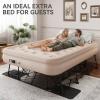 imageYITAHOME Queen Air Mattress with Frame and Rolling Case Inflatable Air Bed with Builtin Pump for Guests Camping and RV Easy Carry Case Black Inflated Size 79L x 59W x 28HBrown