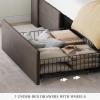 imageYITAHOME Queen Size Bed Frame with 3 Storage Drawers and RGB LED Lights Velvet Upholstered Bed with Charging Station and Storage Headboard No Box Spring Needed Easy Assembly NoiseFree GreyGrey