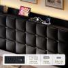 imageYITAHOME Queen Size Bed Frame with 3 Storage Drawers and RGB LED Lights Velvet Upholstered Bed with Charging Station and Storage Headboard No Box Spring Needed Easy Assembly NoiseFree GreyBlack
