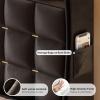 imageYITAHOME Queen Size Bed Frame with 4 Drawers and RGB LED Lights Velvet Upholstered Platform Bed with Charging Station and Storage Headboard No Box Spring Needed Easy Assembly NoiseFree BlackGrey