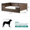 imageYITAHOME Rattan Dog Sofa Bed with CushionWicker Pet Bed Sofa Couch Indoor Outdoor Water Unaffected for Large Medium Small Dogs Cats 248L197W98BlueBrownBeige
