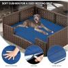 imageYITAHOME Rattan Dog Sofa Bed with CushionWicker Pet Bed Sofa Couch Indoor Outdoor Water Unaffected for Large Medium Small Dogs Cats 248L197W98BlueBrownBlue