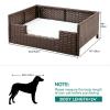 imageYITAHOME Rattan Dog Sofa Bed with CushionWicker Pet Bed Sofa Couch Indoor Outdoor Water Unaffected for Large Medium Small Dogs Cats 248L197W98BlueBrownBeige