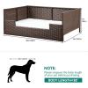 imageYITAHOME Rattan Dog Sofa Bed with CushionWicker Pet Bed Sofa Couch Indoor Outdoor Water Unaffected for Large Medium Small Dogs Cats 248L197W98BlueBrownBeige