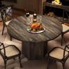 imageYITAHOME Round Dining Table for 46 People Circle Dining Table with Wooden Rattan Base Modern Farmhouse Kitchen Table Round for Dining Room Kitchen Apartment Natural OakBrown
