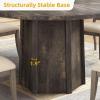 imageYITAHOME Round Dining Table for 46 People Circle Dining Table with Wooden Rattan Base Modern Farmhouse Kitchen Table Round for Dining Room Kitchen Apartment Natural OakBrown