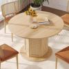 imageYITAHOME Round Dining Table for 46 People Circle Dining Table with Wooden Rattan Base Modern Farmhouse Kitchen Table Round for Dining Room Kitchen Apartment Natural OakNatural Oak