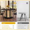 imageYITAHOME Round Dining Table for 46 People Circle Dining Table with Wooden Rattan Base Modern Farmhouse Kitchen Table Round for Dining Room Kitchen Apartment Natural OakBlack  Oak