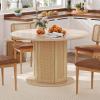 imageYITAHOME Round Dining Table for 46 People Circle Dining Table with Wooden Rattan Base Modern Farmhouse Kitchen Table Round for Dining Room Kitchen Apartment Natural OakNatural Oak