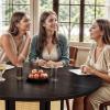 imageYITAHOME Round Dining Table for 46 People Circle Dining Table with Wooden Rattan Base Modern Farmhouse Kitchen Table Round for Dining Room Kitchen Apartment Natural OakBlack  Oak