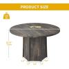imageYITAHOME Round Dining Table for 46 People Circle Dining Table with Wooden Rattan Base Modern Farmhouse Kitchen Table Round for Dining Room Kitchen Apartment Natural OakBrown