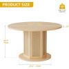 imageYITAHOME Round Dining Table for 46 People Circle Dining Table with Wooden Rattan Base Modern Farmhouse Kitchen Table Round for Dining Room Kitchen Apartment Natural OakNatural Oak