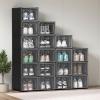 imageYITAHOME Shoe Storage Boxes Fit Size 13 18Pack Stackable Shoe Rack Organizers with Clear Plastic Sneaker Containers Playthings Storage Organizer Bins for Entryway Closet Under Bed BlackBlack