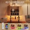 imageYITAHOME Sideboard Buffet Cabinet with LED Light Fluted Storage Cabient with Sliding Door Wine Rack and Glass Holders Home Coffee Bar Cabinet with Storage for Kitchen Living Room Natural OakNatural