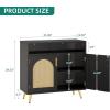 imageYITAHOME Sideboard Buffet Cabinet with LED Light Fluted Storage Cabient with Sliding Door Wine Rack and Glass Holders Home Coffee Bar Cabinet with Storage for Kitchen Living Room Natural OakModern