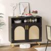 imageYITAHOME Sideboard Buffet Cabinet with LED Light Fluted Storage Cabient with Sliding Door Wine Rack and Glass Holders Home Coffee Bar Cabinet with Storage for Kitchen Living Room Natural OakModern