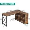 imageYITAHOME Small Computer Desk with Storage Shelves 55quot L Shaped Desk with Power Outlets ampamp LED Lights Coner Home Office Desk for Small Space Rustic BrownRustic Brown
