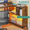imageYITAHOME Small Computer Desk with Storage Shelves 55quot L Shaped Desk with Power Outlets ampamp LED Lights Coner Home Office Desk for Small Space Rustic BrownRustic Brown